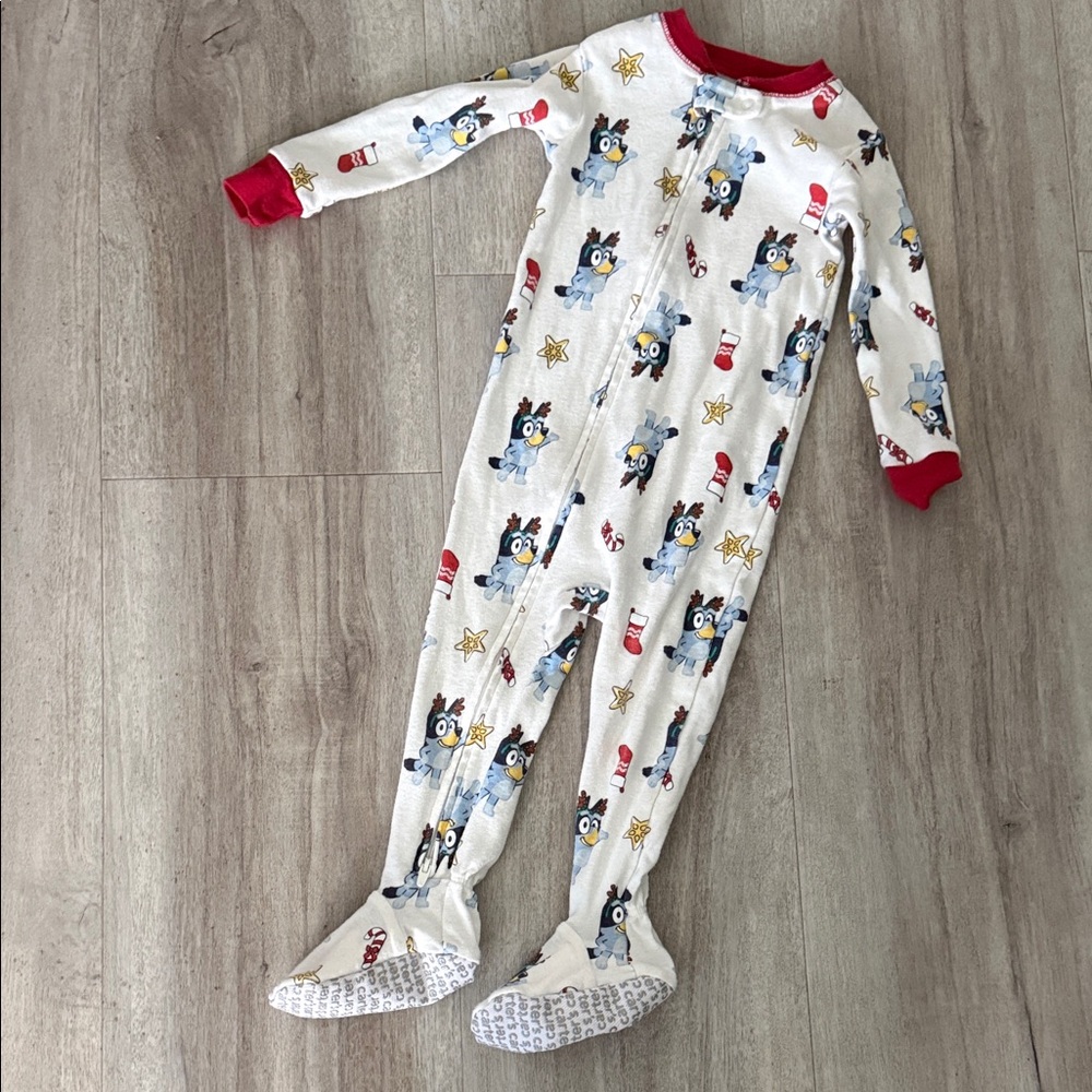 Carter's Bluey kids footed onesie pjs Christmas edition